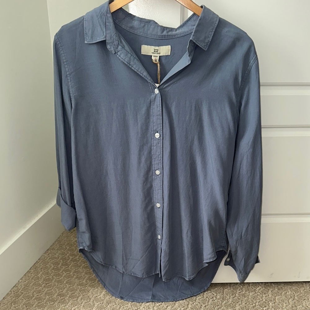 Women’s Blue Button Up  Shirt